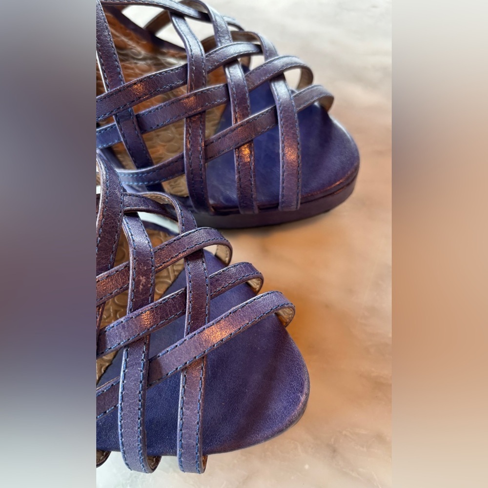 Colcci Original blue leather strappy heels size 8 ankle strap stilettos - Picture 12 of 16